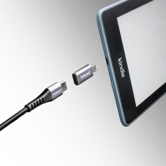 Adaptador USB-C a microUSB Intenso C480M Pack 3 antracita aluminio