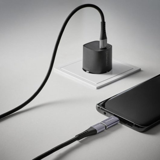 Adaptador USB-C a microUSB Intenso C480M Pack 3 antracita aluminio