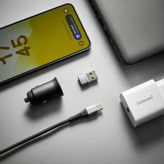 Adaptador USB-C a USB-A Intenso C480A Pack 3 antracita aluminio
