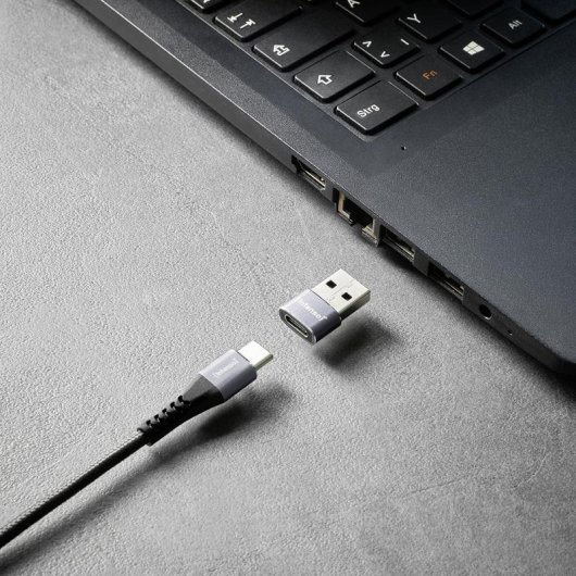 Adaptador USB-C a USB-A Intenso C480A Pack 3 antracita aluminio