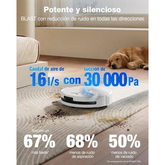 Aspirateur Robot et Laveur Ecovacs Deebot T90 Omni avec station de vidage automatique Navigation IA 30.000 Pa