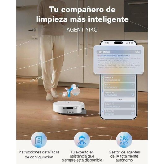 Aspirateur Robot et Laveur Ecovacs Deebot T90 Omni avec station de vidage automatique Navigation IA 30.000 Pa