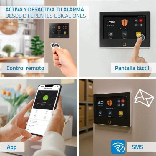 Alarme Nivian NVS-TOUCHALARM-W Wi-Fi GSM Sem fio Interior App Sirene Kit