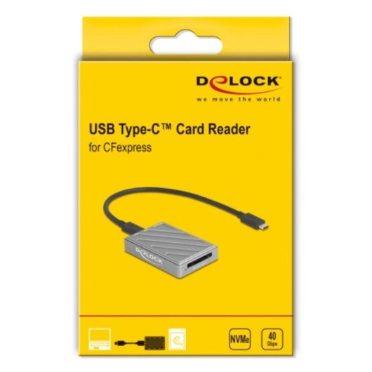 Lecteur de cartes Delock 91021 CFexpress Type B USB4 40 Gbps aluminium