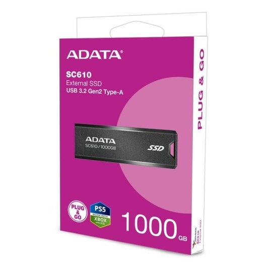 Disco Duro Adata SC610 1TB SSD Externe USB 3.2 Gen 2 1050MB/s Compact