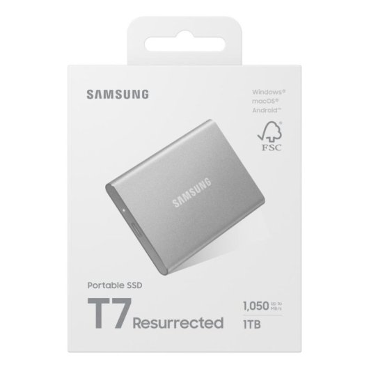 Disco Duro Samsung T7 Resurrected 1TB SSD Externo USB-C 1050MB/s AES