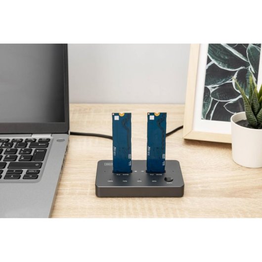 Station daccueil SSD Digitus DA-71545-1 M.2 NVMe SATA USB-C clonage offline