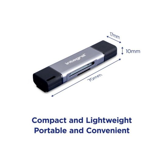 Lecteur de cartes Integral INCRUSB3.2ACSDMSDR USB 3.2 Type-A Type-C 5000 Mbit/s