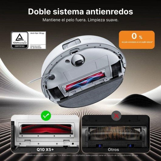 Robot Aspirador y Fregasuelos Roborock Q10 Pf+ con Autovaciado Navegación LiDAR 10.000 Pa