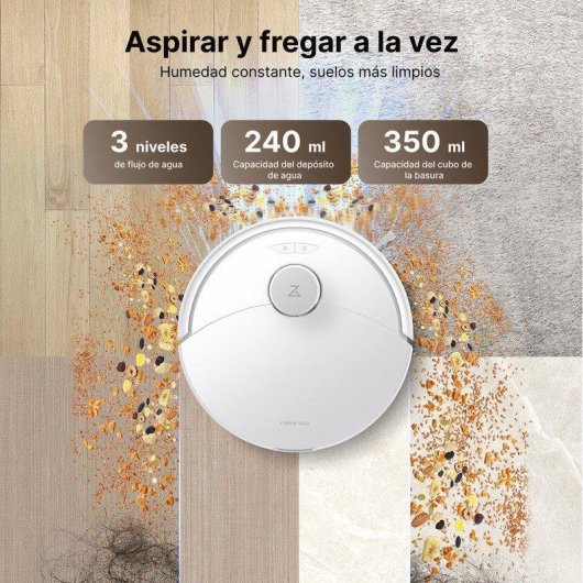 Robot Aspirador y Fregasuelos Roborock Q10 Pf+ con Autovaciado Navegación LiDAR 10.000 Pa