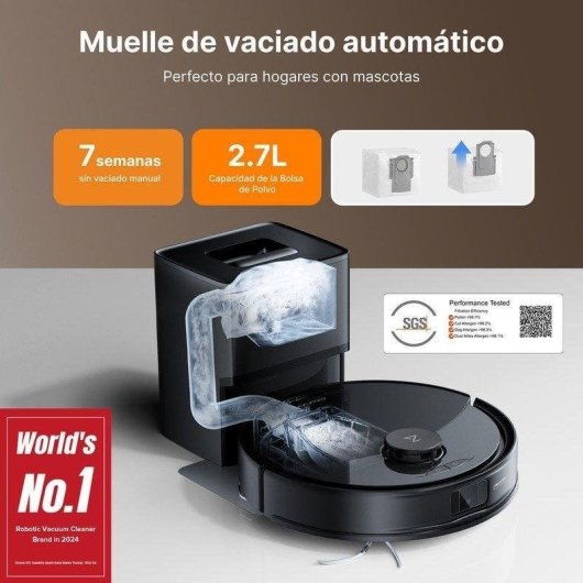 Aspirador Robô Roborock Q10 PF+ com Mopa Esvaziamento Automático Navegação LiDAR 10.000 Pa Controlo por app