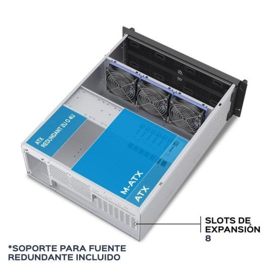 Armário Rack UNYKAch UK4340 4U USB-C 3 Ventoinhas ATX Redundante