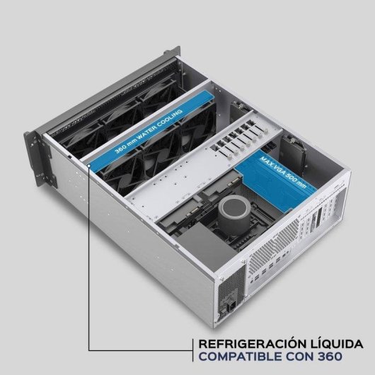 Armário Rack UNYKAch UK4340 4U USB-C 3 Ventoinhas ATX Redundante