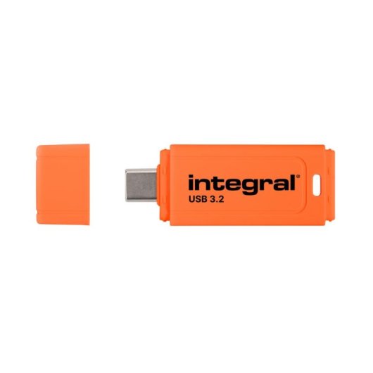 Clé USB Integral Neon-C 128GB USB-C 150MB/s Noir Orange