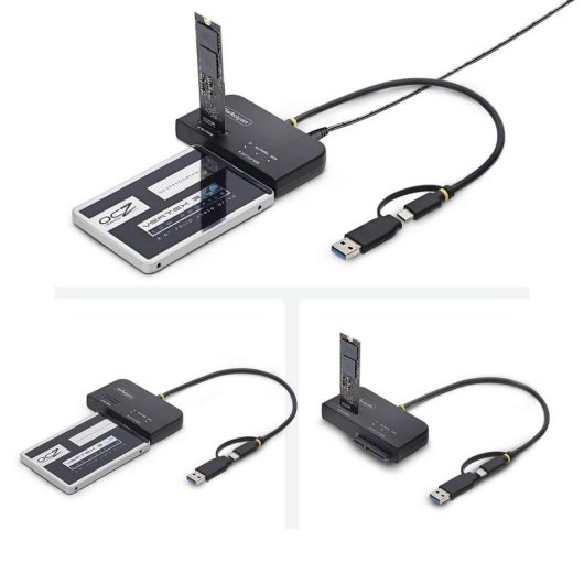 Base di connessione StarTech USB-C USB-A NVMe M.2 SATA 2,5 3,5 10 Gbps tool-less