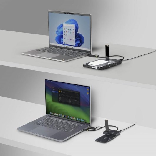 Base di connessione StarTech USB-C USB-A NVMe M.2 SATA 2,5 3,5 10 Gbps tool-less