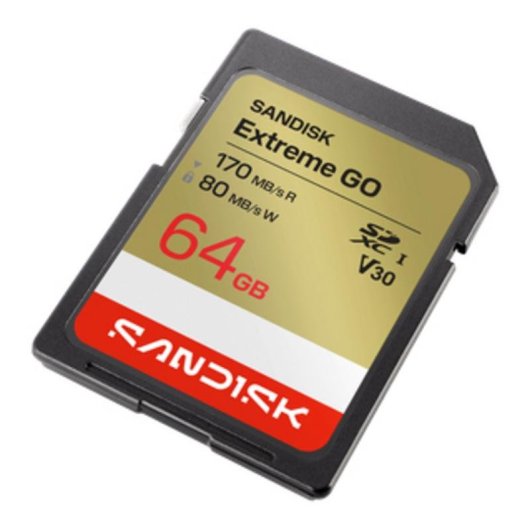 Carte SanDisk Extreme GO 64GB SDXC UHS-I 170MB/s V30 résistante