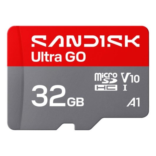 Cartão de memória SanDisk Ultra GO 32GB microSDHC UHS-I 120MB/s V10 cinza vermelho