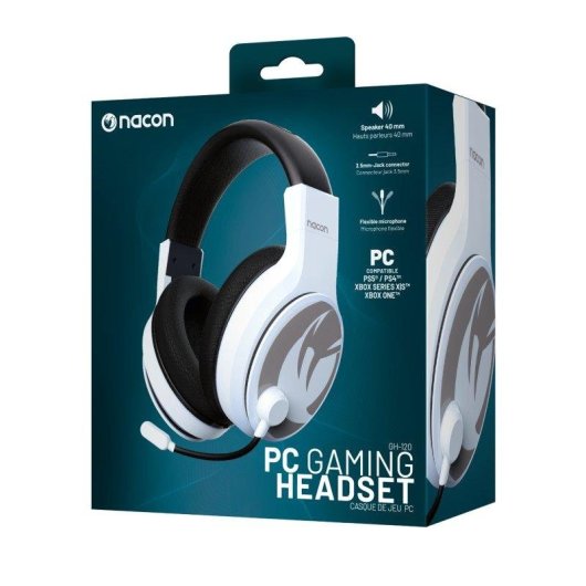 Auriculares Nacon GH-120 com fio Jack 3,5 mm Gaming PC/Consola Microfone Branco