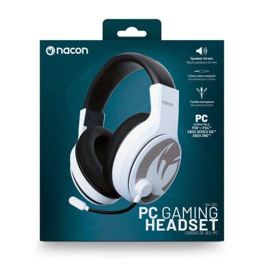 Auriculares Nacon GH-120 com fio Jack 3,5 mm Gaming PC/Consola Microfone Branco