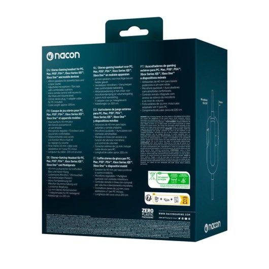 Auriculares Nacon GH-120 com fio Jack 3,5 mm Gaming PC/Consola Microfone Branco