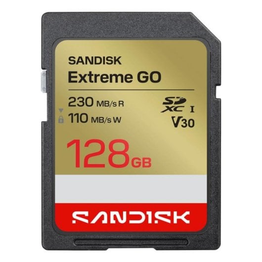 Carte SanDisk Extreme GO 128GB SDXC UHS-I 230MB/s résistante