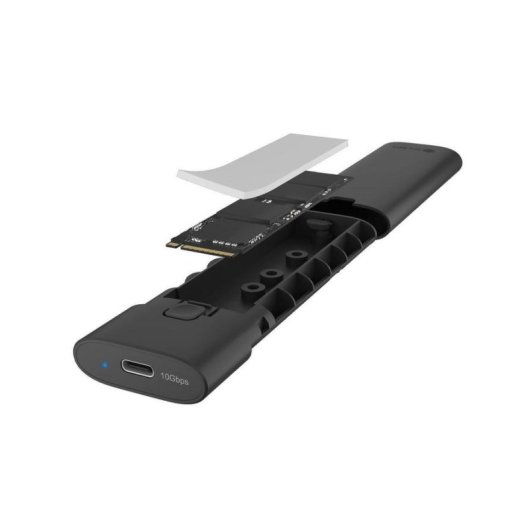 Caixa Externa Icy Box Spade Case 1806 M.2 NVMe Alumínio Preto USB-C Hot-Swap