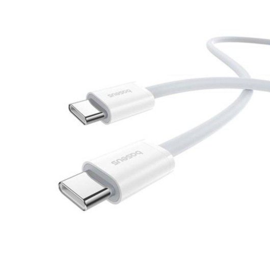 Câble Baseus USB-C 1m Blanc Charge Rapide 30W Transfert 480Mbps