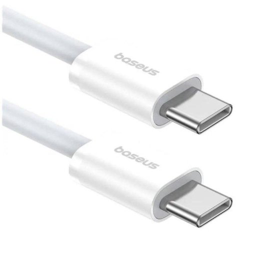 Câble Baseus USB-C 1m Blanc Charge Rapide 30W Transfert 480Mbps