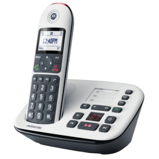 Telefone sem fios Motorola CD5011 Preto Branco ecrã grande com atendedor