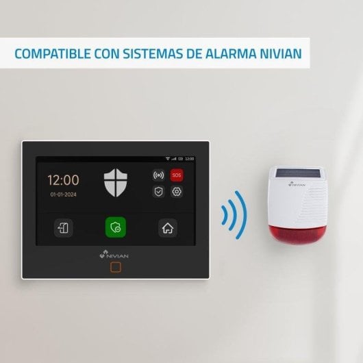 Alarme Nivian NVS-SOLARSIREN RF 433 MHz Solar Sem Fio Exterior IP65 LED