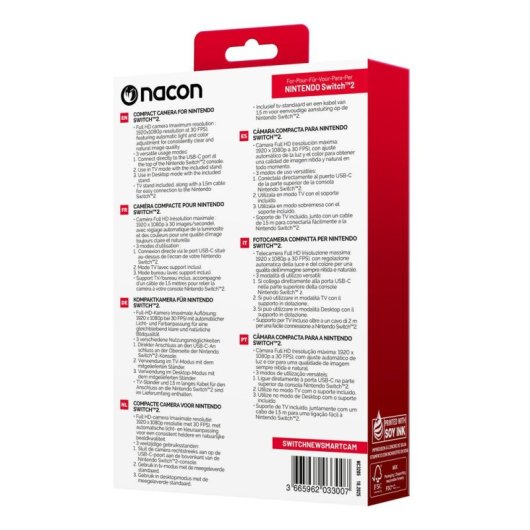 Webcam Bigben NA033007 Full HD 1080p USB-C para Nintendo Switch 2 y PC