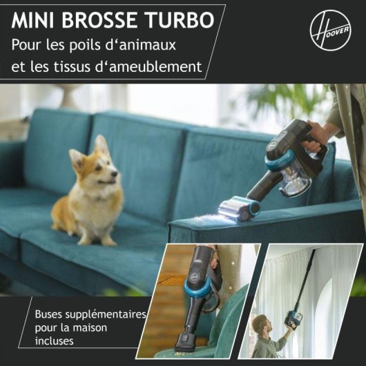 Aspirateur sans Fil Hoover HF410P 240W 30min Anti-enchevêtrement Animaux 0,4L Vert