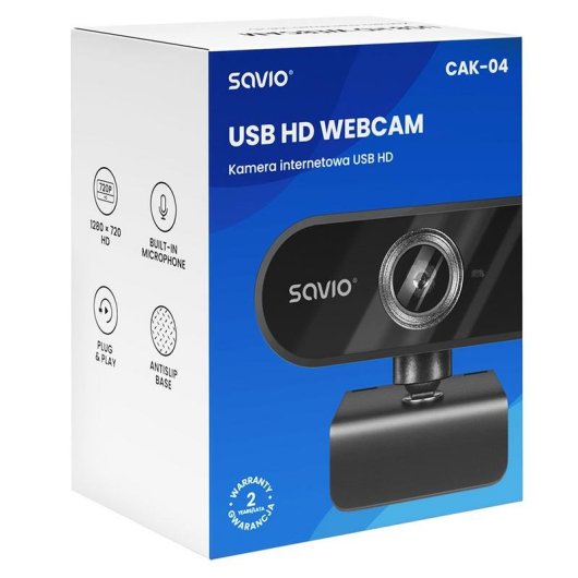 Webcam Savio CAK-04 HD 720p USB Microfone Clip Ajustável