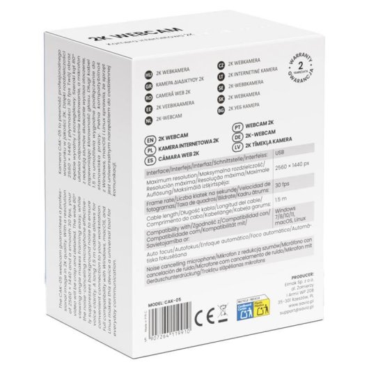 Webcam Savio CAK-05 2K Ultra HD Autofocus Microphone Noise Cancel