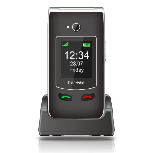 Móvil básico Beafon SL645plus LTE con tapa, 4G, cámara 3 MP, batería 1000 mAh, negro y plata