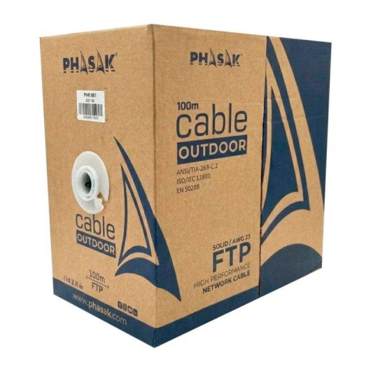 Câble réseau Phasak PHR 681 Cat 6a FTP Extérieur 100 m AWG23 CCA