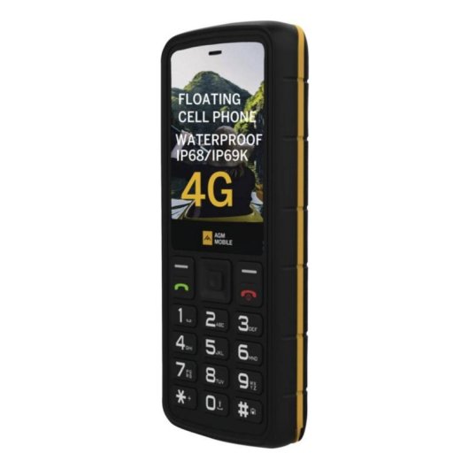 Mobile AGM M9F 4G Double SIM IP68 IP69 2,4 pouces Noir Orange