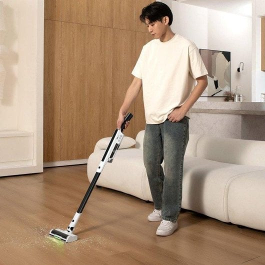 Aspirateur sans Fil EZIclean Cyclomax R15 Station 250W 30min HEPA 0,15L Noir Blanc