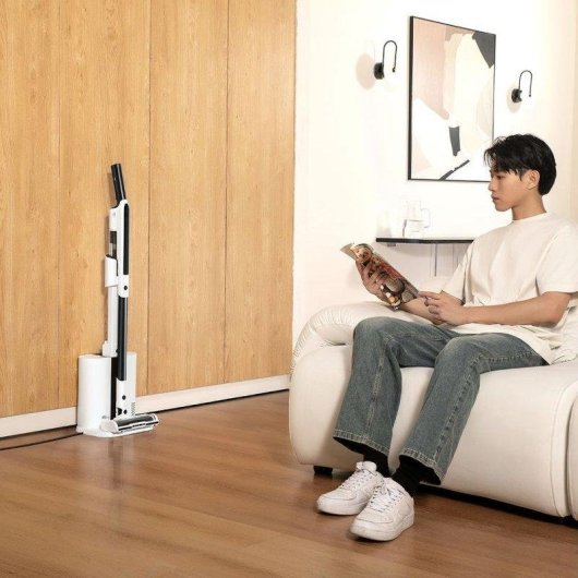 Aspirateur sans Fil EZIclean Cyclomax R15 Station 250W 30min HEPA 0,15L Noir Blanc