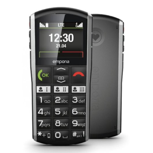 Telemóvel Emporia SIMPLICITY-LTE 4G IP54 Bluetooth Rádio FM Preto Prata