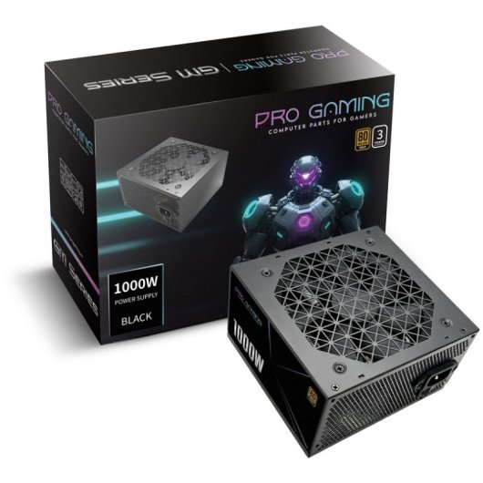 Fuente de Alimentación ProGaming 1000W 80+ Gold modular Fan Stop condensador japonés
