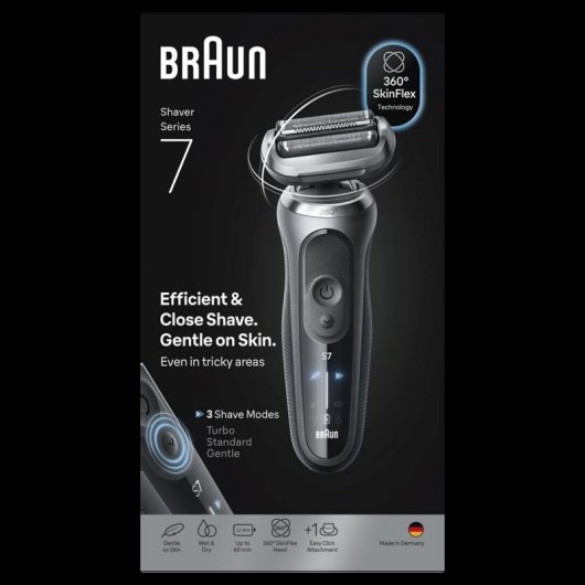 Afeitadora Facial Braun Series 7 72-G1200s Inalámbrica 60min Seco y Mojado 3 Láminas Carga Rápida