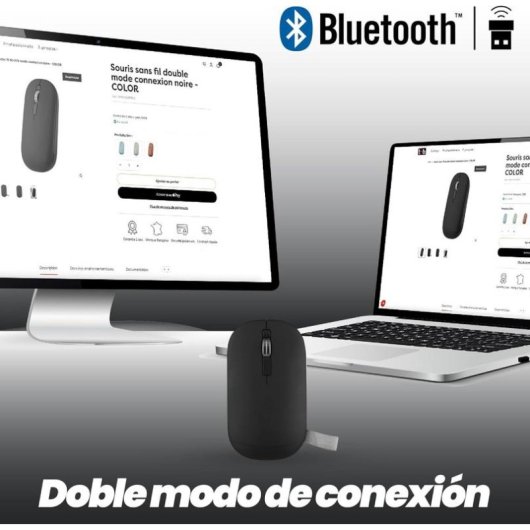 Mouse TnB MWCOLORBK3 Bluetooth USB 2 Tasti Nero Ultrafine Ambidestro