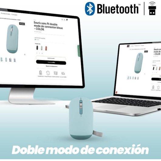Ratón TnB MWCOLORBL3 Bluetooth USB-A 4 Pulsanti Blu Ultrafine