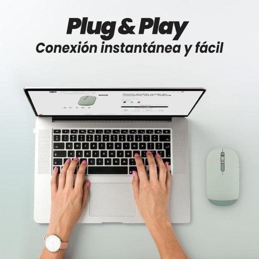 Ratón TnB MWCOLORGN3 Bluetooth USB 1600DPI Verde Ambidestro Ultrafine