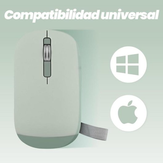 Ratón TnB MWCOLORGN3 Bluetooth USB 1600DPI Verde Ambidestro Ultrafine