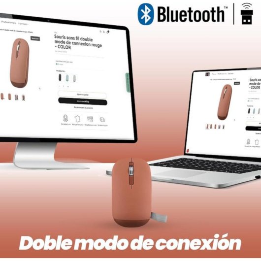 Ratón TnB MWCOLORRD3 Bluetooth USB 3 Pulsanti Rosso Ultrafine