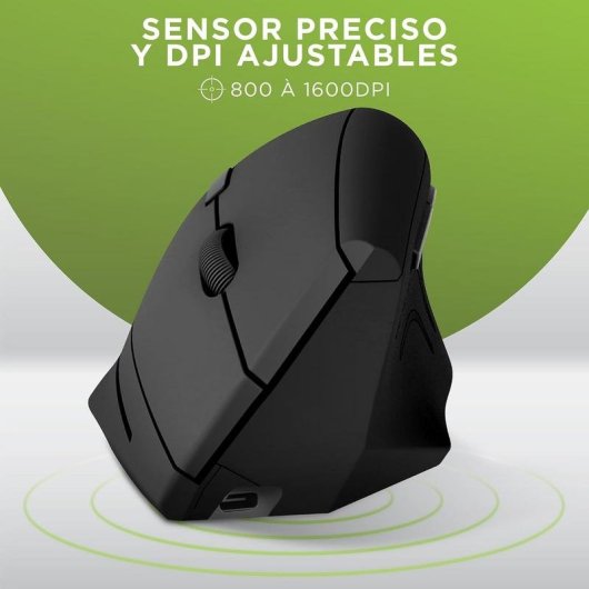Ratón TnB MWERGOVBTR Bluetooth Wireless 1600 DPI Nero Ergonomico 6 Pulsanti