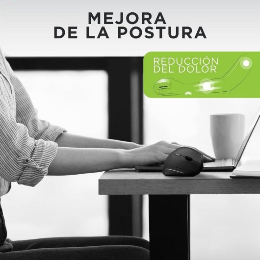 Ratón TnB MWERGOVBTR Bluetooth Wireless 1600 DPI Nero Ergonomico 6 Pulsanti